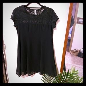 Black detailed mini dress